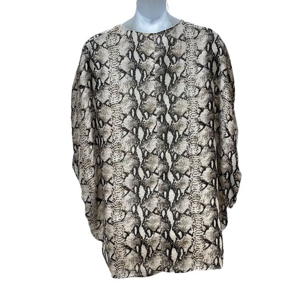 Bishop + Young Snake Print Blouse Size M Loose Fit Animal Print Polyester Womens - Picture 2 of 5